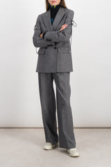 Drawstring speckled wool tailoring blazer