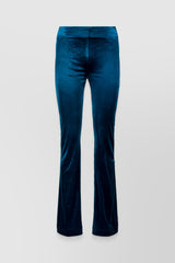 Fluid straight leg velvet pants