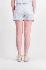 Light blue striped cotton shorts