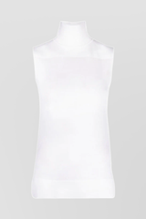 High neck sleeveless chiffon top