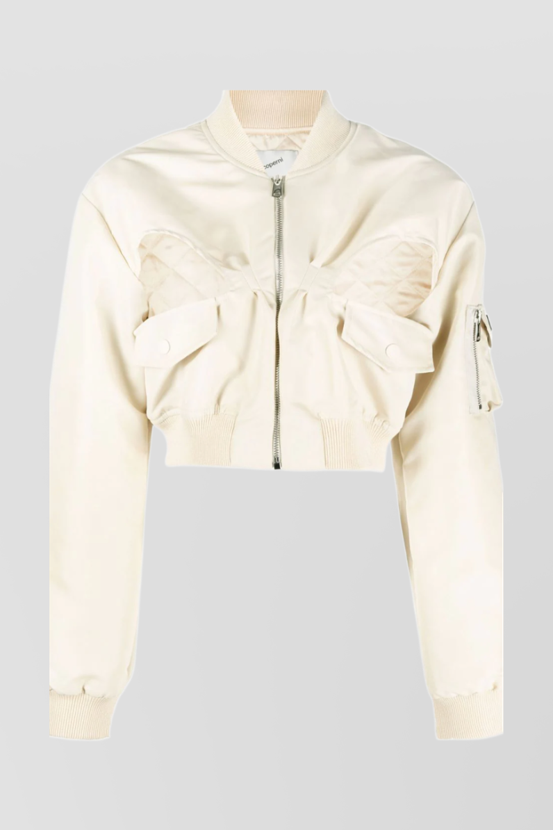 Coperni - Cut-out cropped bomber jacket