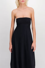 Open-back strapless maxi dress