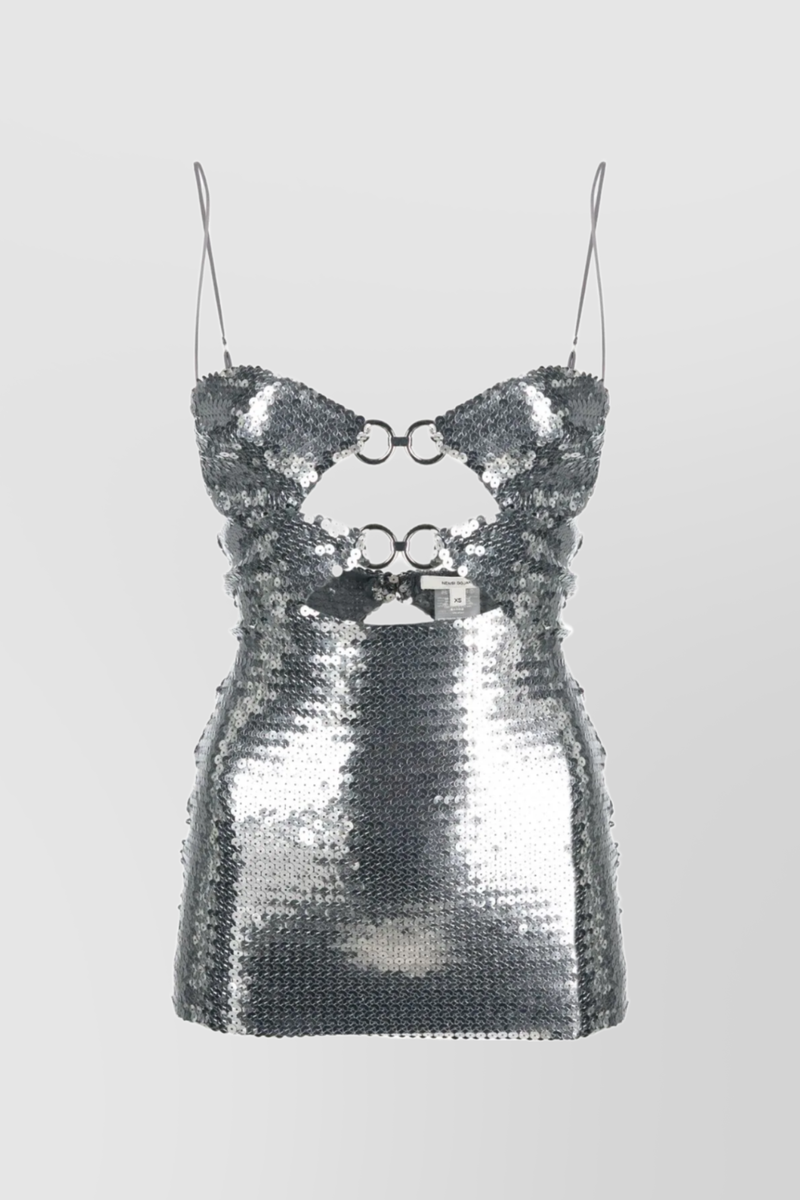 Nensi Dojaka - Sliver sequinned cut-out top