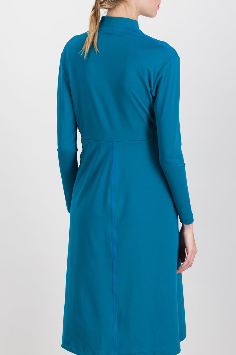 Atlein - Draped long sleeved recycled jersey midi dress