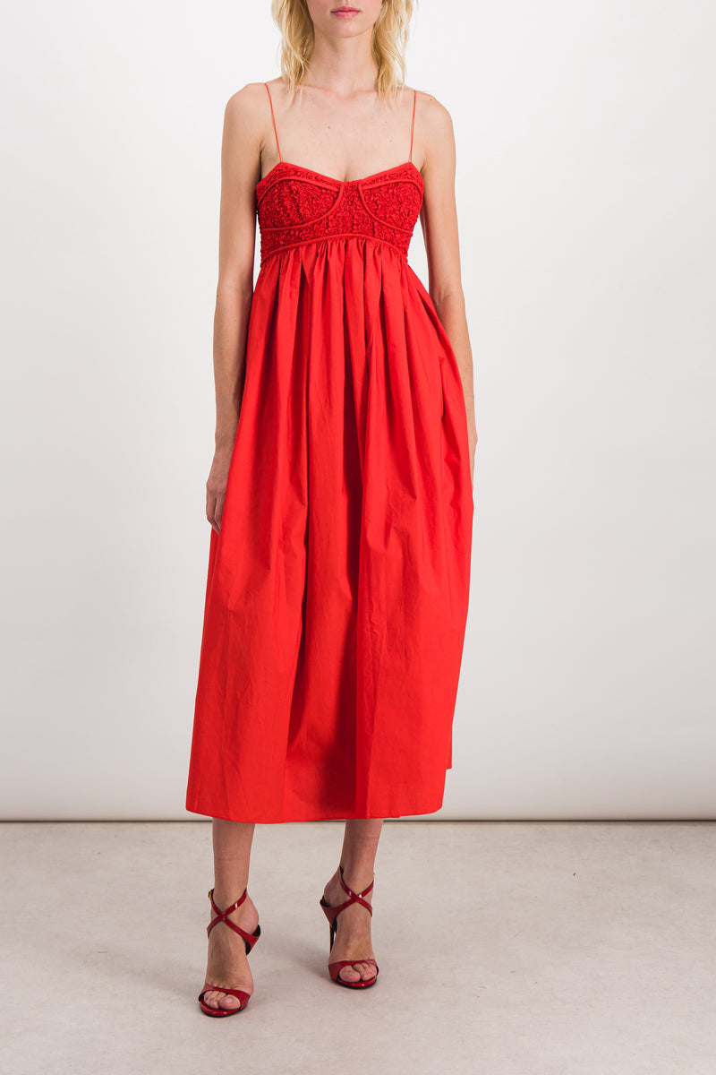 Cecilie Bahnsen - Cotton bustier maxi dress with smocked bodice